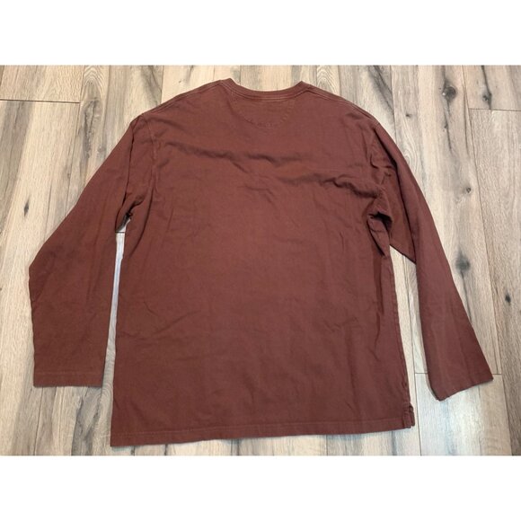 Duluth Trading Co. Men’s L Long Tail Long Sleeve T Shirt Cotton Maroon - Picture 4 of 4